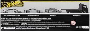 Premium Collector Sergilenmeye Uygun Setler, 3 Adet 1:64 Ölçekli Araba ve 1 Adet 1:64 Ölçekli Team Transport Araç, Metal/metal Şasi ve Real Riders Tekerlekler, JBM07