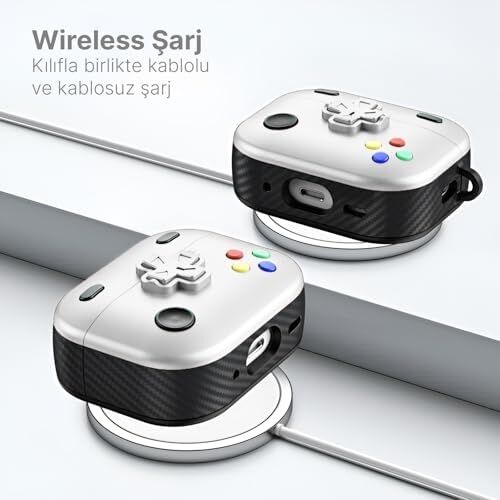 Airpods 3 ile Uyumlu Gaming Serisi Hybrid Tasarım Kılıf - Iç Kısmı Tpu - Dış Kısmı Polikarbonat - Kenarları Fiber Karbon Kaplama Premium Tasarım ve Mükemmel Koruma (Beyaz, Airpods 3 2021)