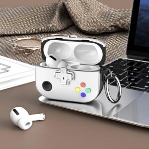 Airpods 3 ile Uyumlu Gaming Serisi Hybrid Tasarım Kılıf - Iç Kısmı Tpu - Dış Kısmı Polikarbonat - Kenarları Fiber Karbon Kaplama Premium Tasarım ve Mükemmel Koruma (Beyaz, Airpods 3 2021)