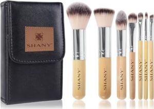 Shany I Love Bamboo - 7 Parça Petite Pro Bambu Fırça Seti, Taşıma Çantalı