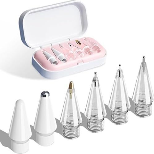 Psr Aksesuar Apple Pencil Uyumlu Yedek Kalem Uçları – 6’lı Set | Özel Taşıma Kutulu (Pembe)