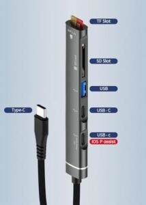 Type-C Uclu iPhone 15 Uyumlu Sd Kart Tf Kart Micro Sd Kart Okuyucu USB 3.0 Girişli Xiaomi Note 10 ve Galaxy S23 Uyumlu Tak Çalıştır ZR562