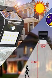 Pır Hareket Sensörlü 20 LED Solar Güneş Enerjili Su Geçirmez Duvar Lambası
