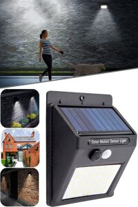 Pır Hareket Sensörlü 20 LED Solar Güneş Enerjili Su Geçirmez Duvar Lambası