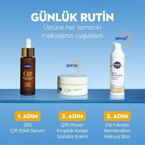 Sun SPF50 Nemlendirici Primer Serum 30ML, Makyaj Bazı, Hyaluron, Antioksidan, Yüksek Güneş Koruyucu