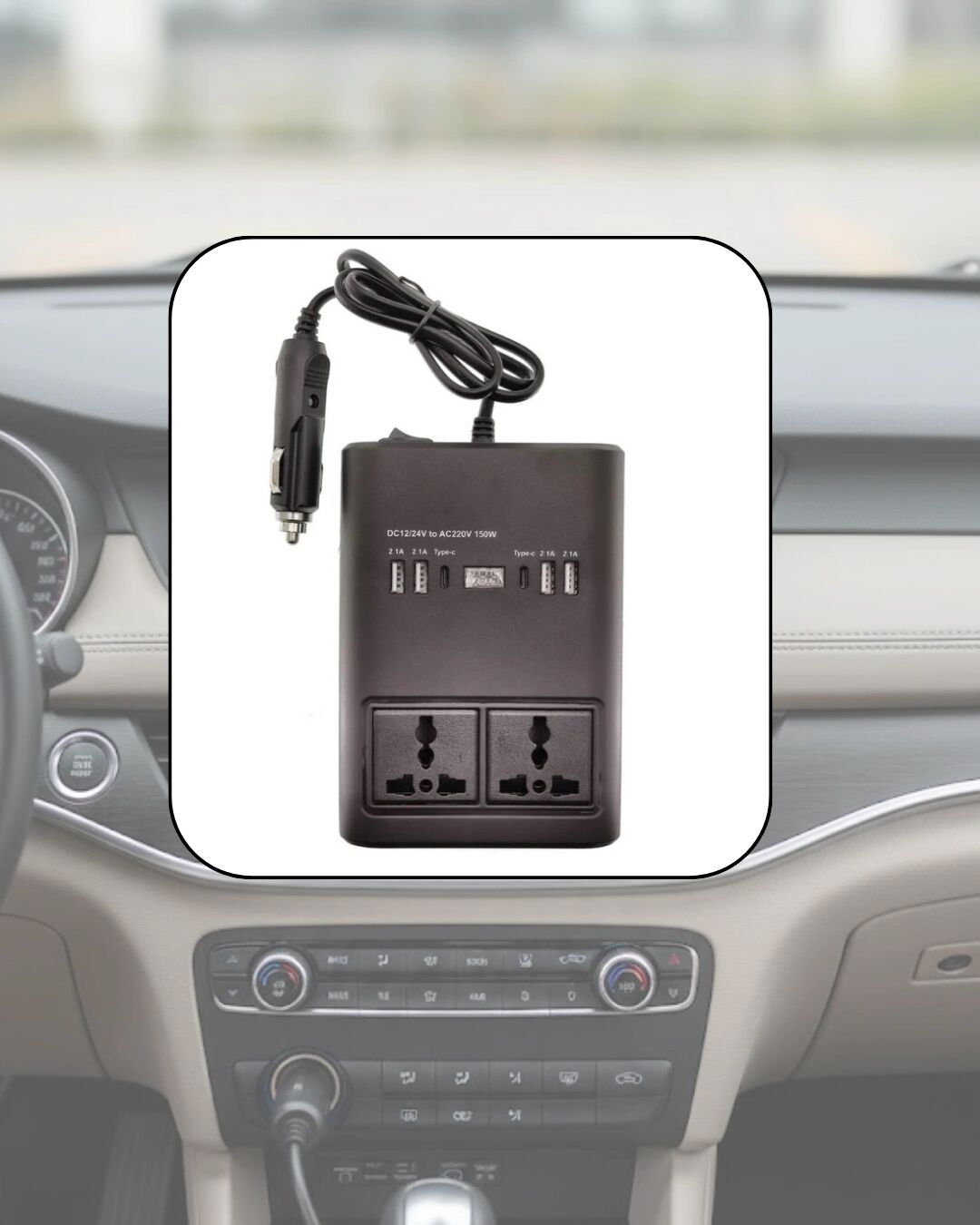 Araç Elektrik Dönüştürücü Çoklu USB Çıkışlı 150W Invertör