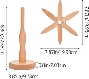 Ahşap Noel Ağacı Figürü, Doğal Renk, Kayın Ağacı, 22.35 cm Yükseklik, Masa Üstü Dekoratif Süs