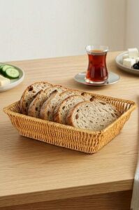 Dikdörtgen Rattan Mini Ekmek Sepeti - BB6061