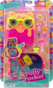 Polly Bebekler ve Oyun Seti, Kediciğin Tatili Taşınabilir Mini Oyun Seti, 1 Mikro Bebek, Yavru Köpek Figürü ve Temaya Uygun Aksesuarlar, JCB17