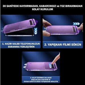 iPhone 15 Pro Max Hayalet Cam Ekran Koruyucu Tam Kaplayan Otomatik Hizalamalı Cam