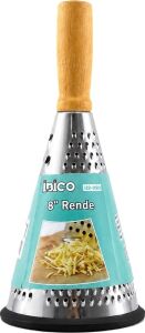 Huni Model Rende - 3 Bölümlü - Paslanmaz Çelik - Ahşap Bambu Saplı - Silikon Taban