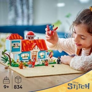 Lilo ve Stiç Plaj Evi 43268-9 Yaş Üzeri Prenses Seven Kız ve Erkek Çocuklar Için 6 Odası ve Çatı Gözlemevi Olan Uzay Gemisi ve 5 Minifigür Içeren Yaratıcı Oyuncak Yapım Seti (834 Parça)