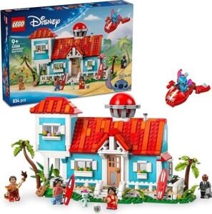 Lilo ve Stiç Plaj Evi 43268-9 Yaş Üzeri Prenses Seven Kız ve Erkek Çocuklar Için 6 Odası ve Çatı Gözlemevi Olan Uzay Gemisi ve 5 Minifigür Içeren Yaratıcı Oyuncak Yapım Seti (834 Parça)