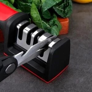 4 Aşamalı Kaymaz Tabanlı Hızlı Bıçak ve Makas Bileme Aracı - Keskin ve Pratik Kullanım