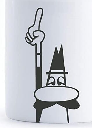 - Kupa - Mug - 250ML - Ikonik Bıyıklı Adam Desenli - Porselen