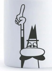 - Kupa - Mug - 250ML - Ikonik Bıyıklı Adam Desenli - Porselen