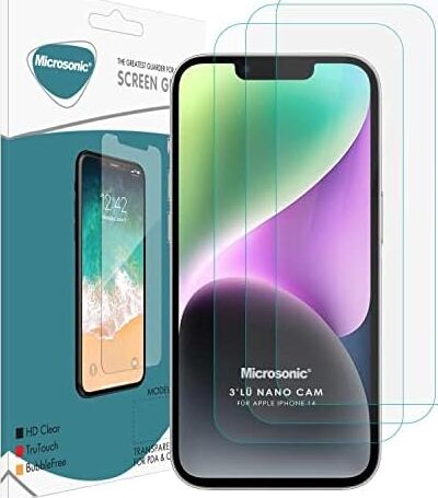 Apple iPhone 14 Screen Protector Nano Glass Cam Ekran Koruyucu (3`lü Paket)