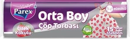 Büzgülü Çöp Torbası Çilek Kokulu Orta Boy