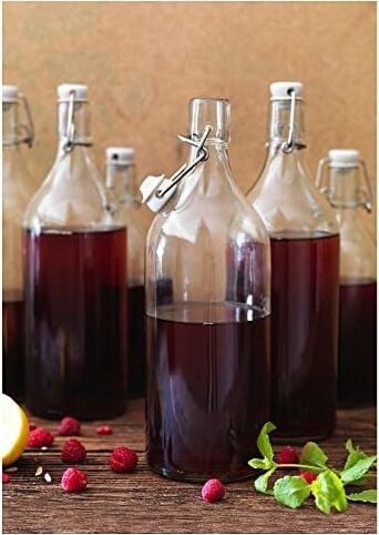 Korken Şeffaf Cam Şişe, Tıpalı, Yağ, Sirke, Içecek, Bira, Su, Kombucha, Kefir, Soda Için Sallanan Şişeler, (481 Ml)