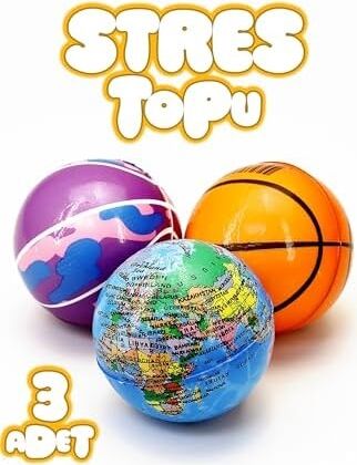 3 Adet Stres Topu Pu Eğitici Avuç Güçlendirici Kedi Oyuncağı Yumuşak No Stres Toy Ball Top 6 cm