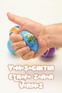 3 Adet Stres Topu Pu Eğitici Avuç Güçlendirici Kedi Oyuncağı Yumuşak No Stres Toy Ball Top 6 cm