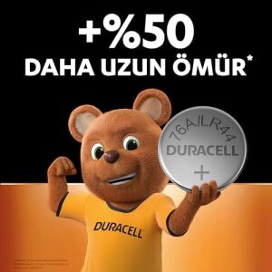 LR44 Özel Alkalin Pil (4’lü Paket) 1,5V (A76) – +%50 Daha Uzun Ömür – Termometrelerde, Kol Saatlerinde, Tıbbi Cihazlarda Kullanım – 5 Yıl Depolama Ömrü Garantisi – Sızıntı Önleme