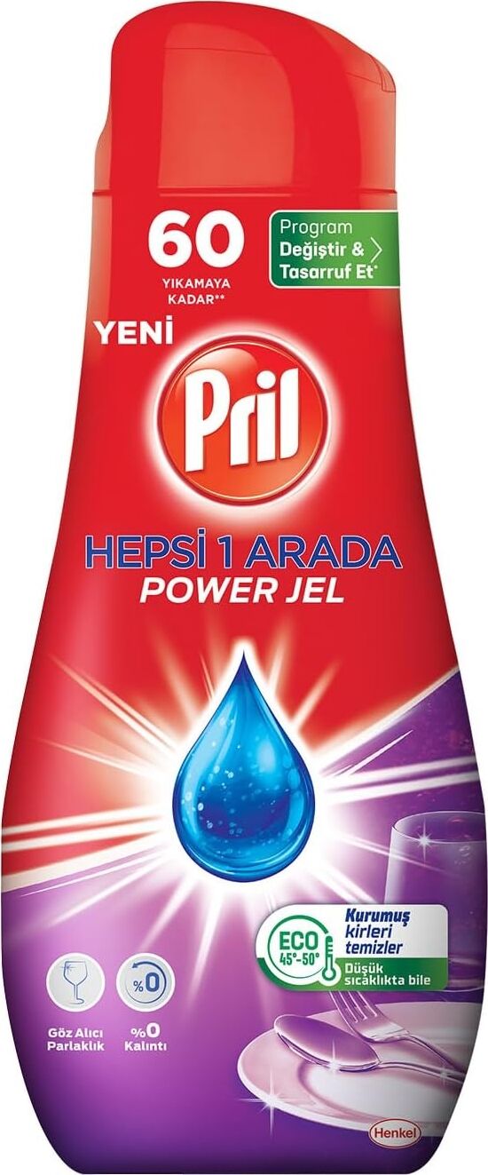 Hepsi 1 Arada Jel Standart 60 Yıkama Bulaşık Deterjanı (1 x 1080G)