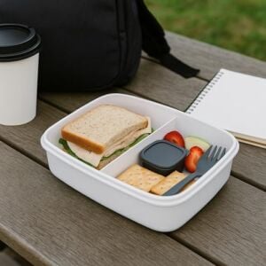 Sızdırmaz Lunch Box – 3 Bölmeli Yemek Kabı | Öğle Yemeği Kutusu | Saklama Kabı | Bpa Içermez (Yavruağzı)