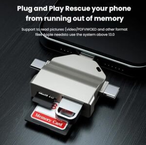 USB Otg Kart Okuyucu Micro USB Type-C ve Lightning Uçlu Telefon Pc Bilgisayar ve Notebook Uyumlu Mikro Sd Kart Okuyucu ZR591