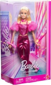 Deluxe Style Stil Ikonu Metalik Pembe Korse-Pantolon Kombini ve Aksesuarlarıyla Sarı Saçlı Bebek (5), JFP40