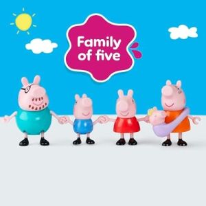 Peppa'nın 5 Kişilik Ailesi ve Bebek Evie | El Ele Tutuşabilen Hareketli Figürler | 3 Yaş ve Üzeri Kız ve Erkek Çocuklar Için Okul Öncesi Oyuncak