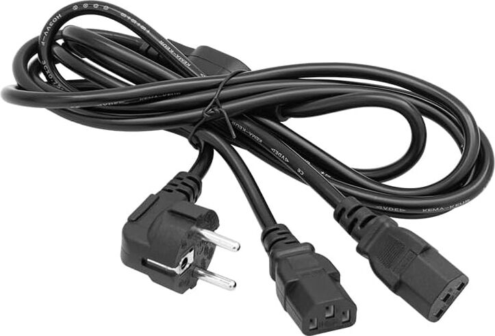17972 Çift Güç Çıkışlı 1.8 Metre Pc Power Kablosu Dişi Iec C13 AC220V Tek Priz