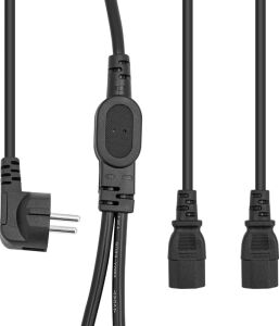 17972 Çift Güç Çıkışlı 1.8 Metre Pc Power Kablosu Dişi Iec C13 AC220V Tek Priz