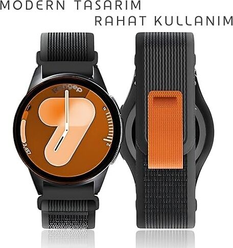 Travel Loop 20MM Kumaş Kordon  Galaxy Watch Fe/7/6/5/4 Serisi Için (40MM/44MM) Terletmeyen Rahat ve Hafif Kayış Watch 6/4 Classic (47/43/42MM) Watch 5 Pro 45MM Uyumlu
