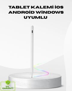Type-C Şarjlı Dokunmatik Kalem – Ipad, iPhone ve Android Uyumlu, Sessiz Çalışan