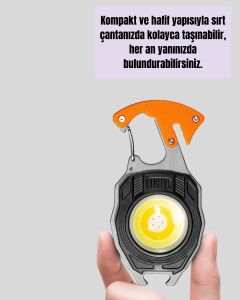 Çok Işlevli USB Şarjlı Anahtarlık Fener