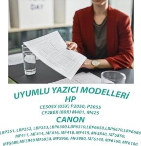 Ysy P2055D P2055DN P2055X CE505X CF280X & Can. CRG-719H Yüksek Verimli Muadil Toner