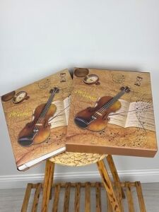 RS25 Fotoğraf Albümü 10X15CM 600 Lük Keman Desenli Kutulu Yatay Dikey Modeli