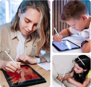 Tablet Kalemi iPad Uyumlu – Stylus Kalem, Avuç Içi Reddetme & Eğim Özelliği, Hassas Yazım, 2 Yedek Uç Dahil, iPad Pro/ipad Mini/ipad Air