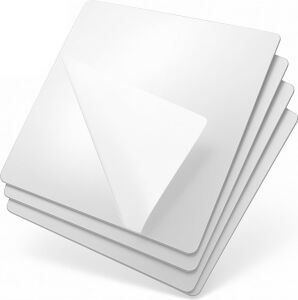 4 Adet Kendinden Yapışkanlı Pleksi Ayna Levha, Kırılmaz Akrilik Duvar Aynası, Dekoratif ve Modern Yapıştırmalı Panel, Hafif Parlak Pleksi Duvar Dekoru, Ev ve Ofis (4, Silver, 20X20)