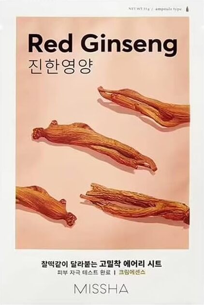 Kırmızı Ginseng Özlü Canlı Görünüm Sağlayan Yaprak Maske (1AD) Airy Fit Sheet Mask Red Ginseng