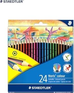 Noris Colour Kuru Boya Kalemi, 24 Renk, Altıgen Biçim