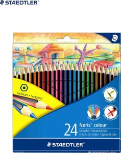Noris Colour Kuru Boya Kalemi, 24 Renk, Altıgen Biçim