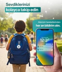 Gözcü Mobil Ios Android Uyumlu Airtag 10/30 Ay Batarya Ömrü Anlık Geçmişe Dönük Konum Gps Araç Motor Çocuk Akıllı Takip Cihazı (Mini)
