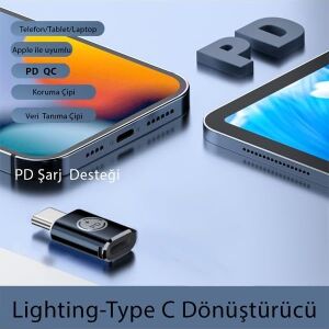 35W Type C To Lightning iPhone 15 Max Pro Plus Yuva Çevirici Hızlı Şarj Aktarımı Otg Dönüştürücü Koyu Mavi Otgtm (Otgtm-D)