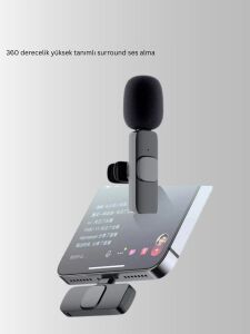 iPhone Uyumlu Çift Mikrofonlu Kablosuz Yaka Seti Profesyonel Ses
