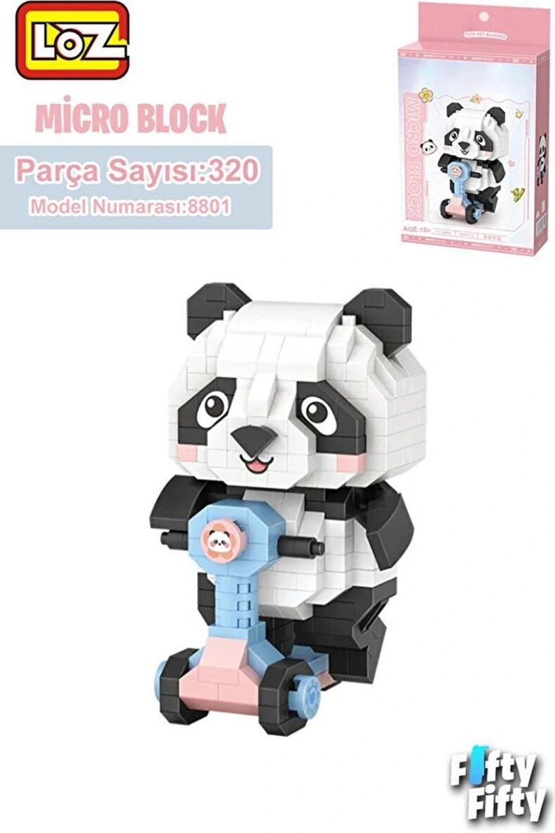 LZ8801 Panda Scooter Block Oyuncak 320 Parça