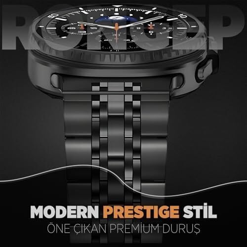 ile Uyumlu Prestige Model Çelik Kordon Galaxy Watch 8 44MM/40MM/CLASSIC 46MM Için Katlanır Toka Mekanizmalı Watch 8 Strap Paslanma Yapmayan Galaxy Watch 8 Classic Kordon