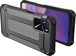 Oppo A16 ile Uyumlu Çift Katman Koruyucu Crash Military Tank Kılıf - Kırmızı