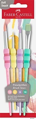 Yumuşak Dokulu Fırça Pastel Seti, 4’lü, Kaymaz Tutma Yeri, Ergonomik Kavrama, Ince ve Kalın Uçlu Boyama Fırçaları